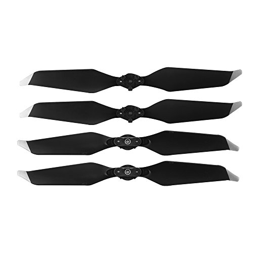 2 Pairs DJI Genuine Low-Noise Quick-Release Propellers for Mavic Pro or Mavic Pro Platinum, 8331 Sliver Stripes