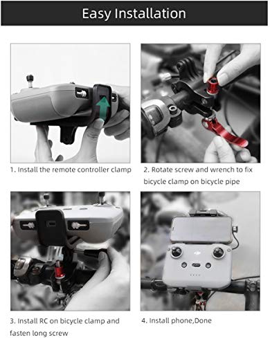 O'woda Mavic 3 Bicycle Remote Control Mount Bike Clip RC Holder for DJI Mavic 3 / Air 2S / Mini 2 / Mavic Air 2 / Mini 3 Pro RC-N1 Drone Remote Control Aerial Photography Accessory, not for DJI RC - Image 3