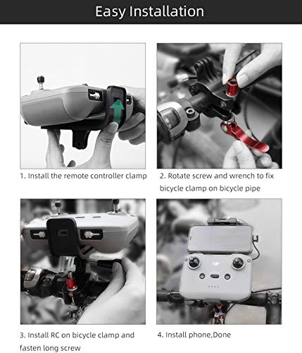 Tineer Remote Controller Holder on Bicycle Mount for DJI Mavic Air 2/Mavic Mini 2 Accessory,Stabilizer Bike Handle Bar Bracket Clamp Clip - Image 3