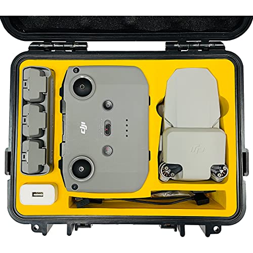 Waterproof Hard Case for DJI Mini 2, Compatible DJI Mini2/Mini / DJI Mini SE, Compact Portable Carrying Case for Mavic Mini 2 Fly More Combo , Professional Drone Accessories (Only Case)