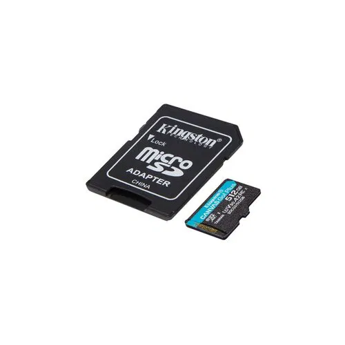KINGSTON TECHNOLOGY 512GB microSDXC Canvas Go Plus 170R A2 U3 V30 kaart + ADP 512 GB 90 MB/s
